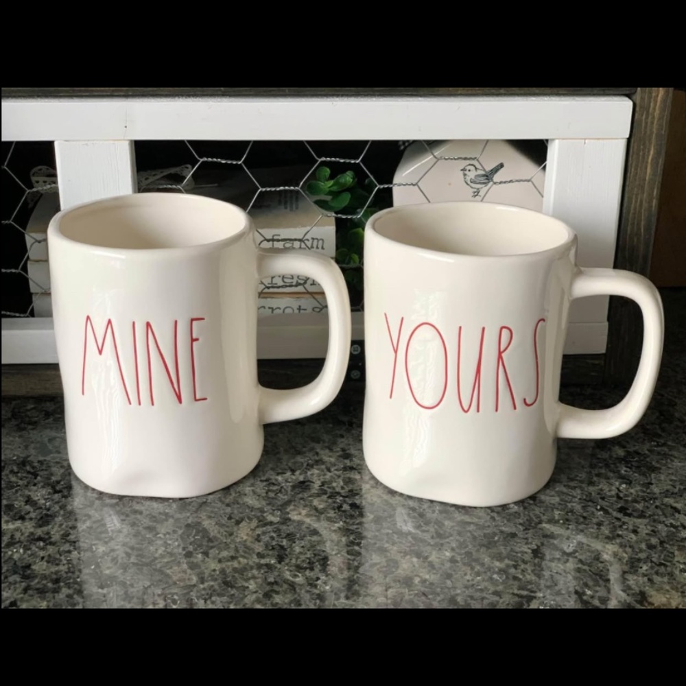 Rae Dunn Mine & Yours Mug Set